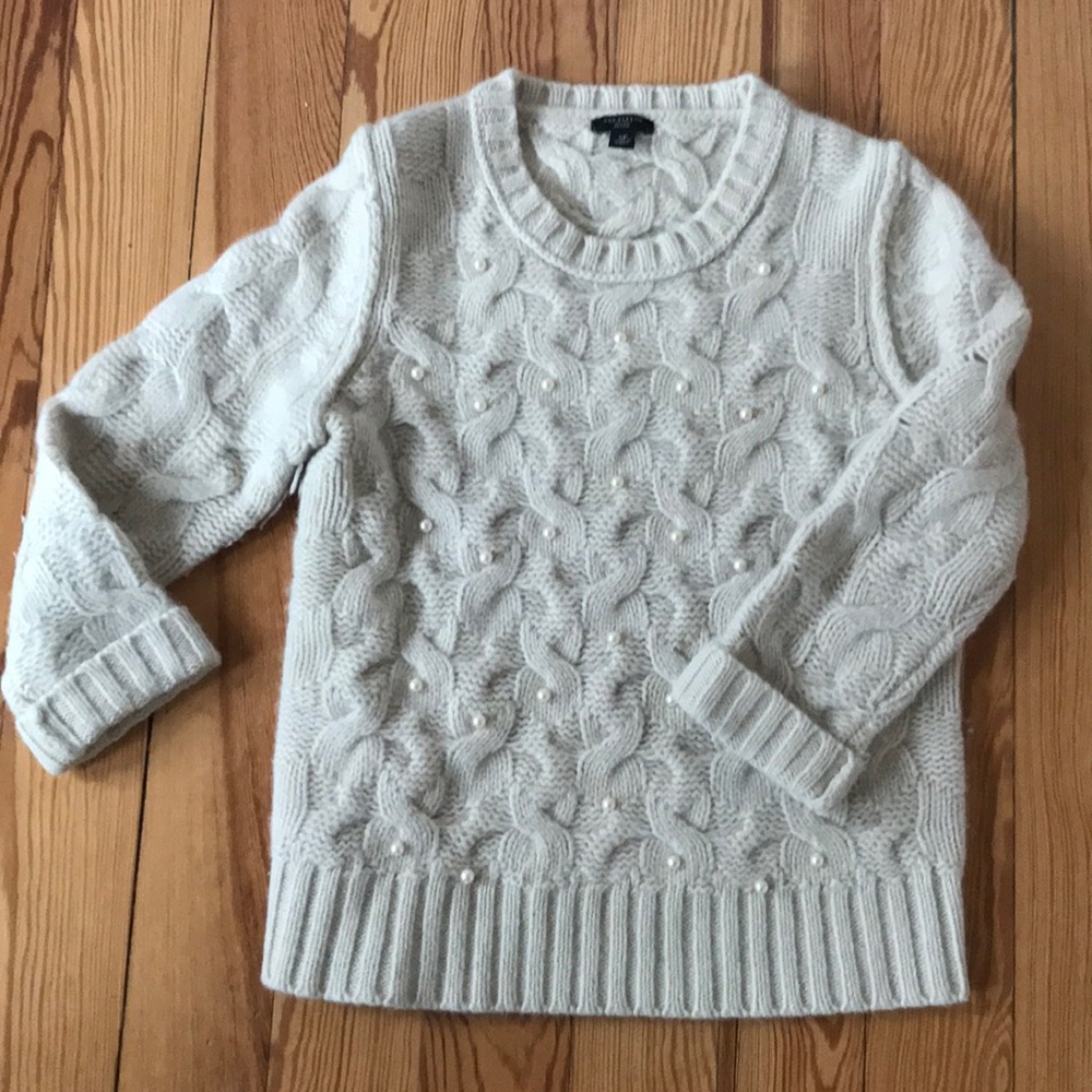 Ann Taylor Pearl Studded Sweater